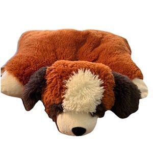 Pillow Pets St. Bernard Plush Folding Pillow Stuffed Animal Dog Brown White